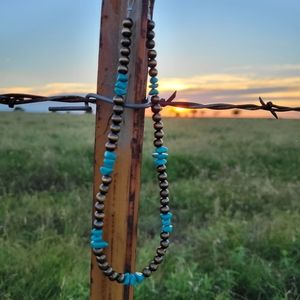 Silver faux navajo beads chocker necklace